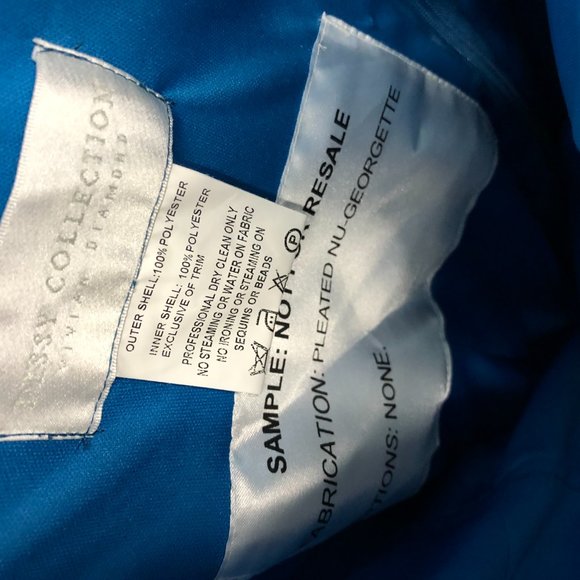 Dessy OCEAN BLUE Long Bridesmaid Dress, Prom Formal, Flowy size 14 Reg $319 - Picture 7 of 9